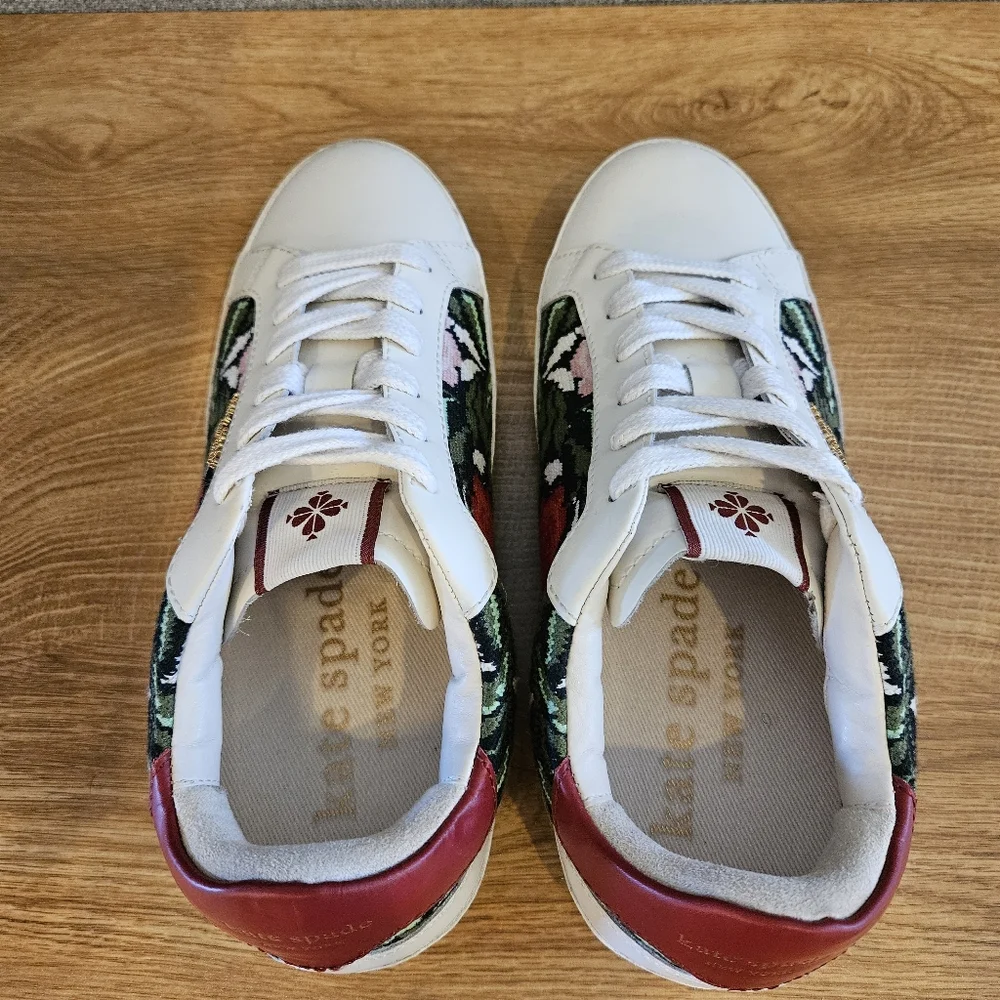 Kate Spade Ace Rose Women's Sneakers With Floral Embroidered Design Size 7.5